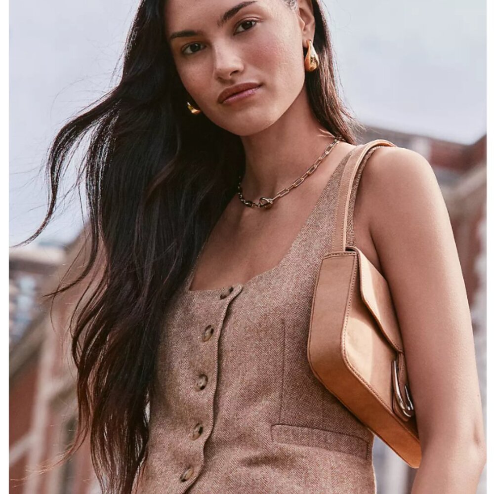 Herringbone Square Neck Vest Top